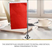 Support de drapeau de table en acier inoxydable Base télescopique Mât de drapeau de bureau pour bureau à domicile