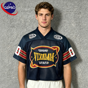 QZFSO Custom Hip Hop Vintage Sublimation Soccer T Shirt American Football Uniform <b>Top</b> <b>Rhinestone</b> <b>Mesh</b> Fabric Rugby Sport Jersey - Product Image 1