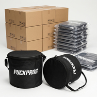 Sac à pucks de hockey PUCKPROS de haute qualité, capacité de 50 pucks de hockey sur glace, durable, imperméable, fermeture éclair cylindrique, 10,2x8,7, sac de hockey