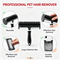 Brosse à poils pour animaux de compagnie Petora de qualité supérieure en plastique antidérapant, légère, pour chiens et chats, utilisation intérieure/extérieure, voyage