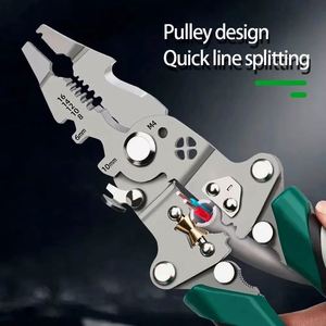 1 pièce Pince multifonction pliable pour dénuder, sertir et couper les câbles, outil d'électricien pour la coupe, le tirage et le dénudage de câbles - Product Image 2