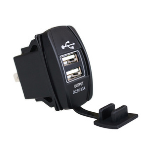 Dual <b>Usb</b> Car Charger 3.1A Fast Charging 12-24V With Rocker <b>Switch</b> For Vehicle Use - Product Image 2