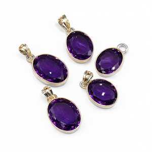 <b>Amethyst</b> <b>pendant</b> in 925 sterling silver - gemstone/crystal jewelry Mother's Day/engagement/wedding/anniversary/birthday gift - Product Image 2