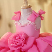 Nouvelle Robe de Premier Anniversaire pour Enfants 2026, Robe de Princesse pour Filles, Décoration Florale en Lin Crocheté, Robe de Cérémonie pour Petite Fille, Robe de Piano pour Hôtesse