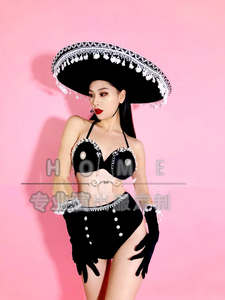 <span class=keywords><strong>Costume</strong></span> de scène Performance Bar Gogo Nightclub DS Danseurs de style mexicain Tenue de danse de scène séduisante 100% polyester <span class=keywords><strong>Femme</strong></span> - Product Image 5