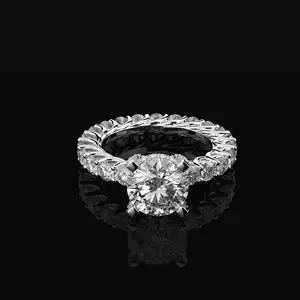 Eternidade prata esterlina 925 k gold filled solitaire 18 design de alta de carbono diamante anel de casamento das mulheres