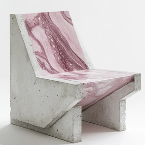 Tavolino moderno in marmo rosa con Base geometrica - Product Image 6