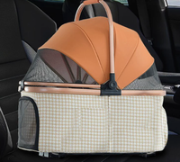Poussette pour chien en aluminium de taille moyenne avec panier en maille amovible, 4 roues, pliable et amortissante, pour grands chiens