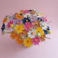 Handgemaakte katoenen gehaakte zonnebloem Cosmos bloemen kunstmatige gebreide bloemdecoratie voor thuis, bruiloft, feest, Valentijnsdag, DIY