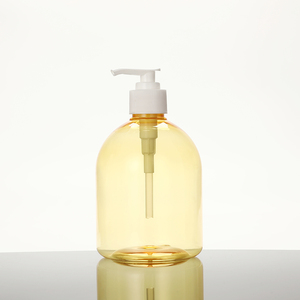 ขวดพลาสติกกลมขนาด16ออนซ์พร้อมปั๊มเครื่องจ่ายสบู่เหลวปราศจาก BPA สีเหลืองใสขนาด500มล. พร้อมปั๊ม - Product Image 2