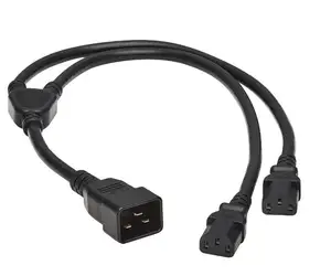新产品C19 PDU 12AWG至14AWG电力电缆1.8米Y分路器C20至C13x2电源线