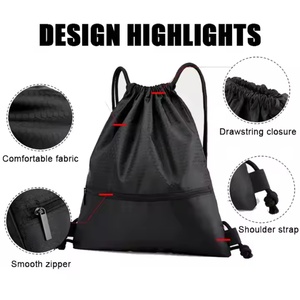 Personalized Promotional Outdoor Waterproof Custom Logo Sport Draw String <b>Backpack</b> Lightweight Portable Nylon <b>Drawstring</b> Bag - Product Image 3