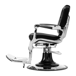 Sillón de Barbería Retro de Lujo, Hidráulico, Reclinable, con Masaje, Tapizado en Cuero PU, para Escuelas y Barberías - Product Image 3
