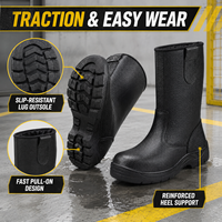 Bottes de travail de sécurité imperméables pour hommes, à enfiler, pour la construction, le soudage, le pétrole, le gaz, l'agriculture, antidérapantes, résistantes aux perforations
