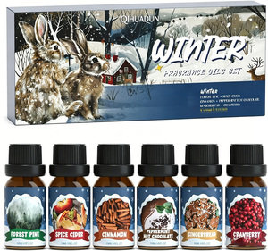 Lot de 6 Huiles Parfumées <span class=keywords><strong>d</strong></span>'Hiver en Gros : Pin Forêt, Cannelle, Menthe Poivrée, Chocolat, <span class=keywords><strong>Pain</strong></span> <span class=keywords><strong>d</strong></span>'<span class=keywords><strong>Épices</strong></span>, Canneberge pour Bougies et Diffuseurs <span class=keywords><strong>à</strong></span> Bâtonnets - Product Image 1