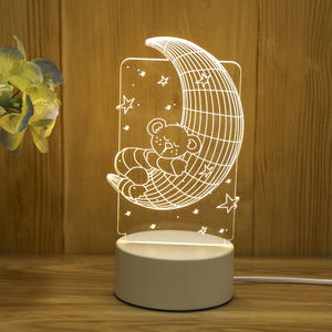 Luces Navideñas al por Mayor, Lámpara Nocturna LED 3D de Dibujos Animados para Dormitorio Infantil, Lámpara de Mesa USB con Batería, Regalo Navideño - Product Image 2