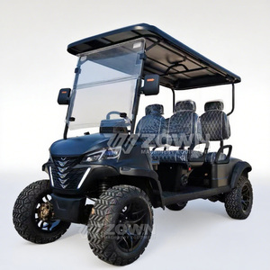 Siège en cuir rembourré confortable, chariot de golf électrique, pare-chocs avant anti-collision pour transport en station balnéaire ou camping - Product Image 1