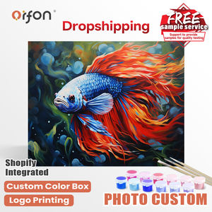 ORFON Dropshipping Schilderen op Nummer Kit voor DIY Beginners, Groothandel Acrylverf de Levendige Dans van een Betta Vis - Product Image 1