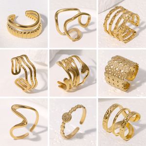 Vente directe d'usine, design chic et simple, anneaux ajustables en acier inoxydable pour femmes - Product Image 6