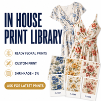 Robe Midi Florale Fabricant OEM ODM Fournisseur de Marque Privée Boutique Manches Volantes Col en V Viscose Robe Tendance Éditoriale