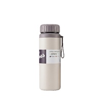 Botol Air Terisolasi Stainless Steel 316 dengan Tali Pengikat, Tutup Sekrup Anti Bocor, Termos untuk Berkemah dan Mendaki Gunung