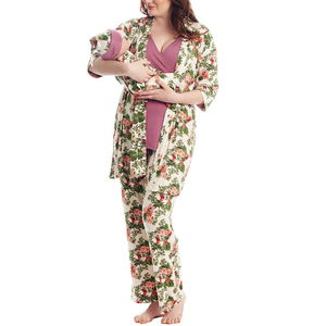 Pijamas de Maternidad de Dos Piezas de Bambú Transpirable y Ecológico, Ropa de Bebé, Conjunto de Mamá y Bebé, Traje de <span class=keywords><strong>Hospital</strong></span>, Pijamas Familiares a Juego - Product Image 2