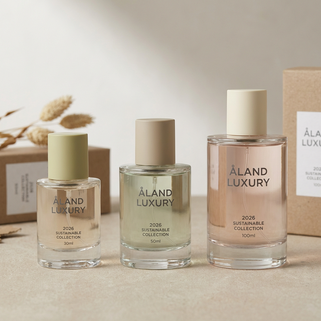 Modern Abstract Matte Glass Perfume Bottle Cosmetic Packaging Container 30ml 50ml 100ml Recyclable Aesthetic Refillable Pump