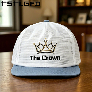 Custom Logo Full Mesh Trucker Hat Wholesale Bulk <b>Flat</b> Brim Structured <b>Cap</b> With Printed Logo Manufacturer - Product Image 3