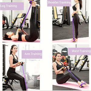 Faixas de Resistência Elásticas de Alta Qualidade para Uso Doméstico, Antiderrapantes, Roxas, com 6 Tubos, para Exercícios de Fitness, Corda de Puxar para Abdominais e Pedal de Pé - Product Image 5