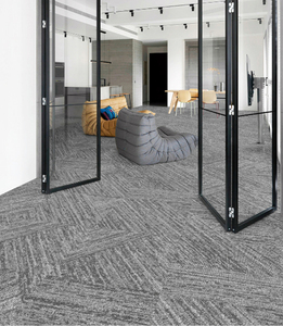 Alfombra de Oficina Cuadrada Moderna con Diseño de Rayas Coloridas, Reversible, Acolchada, de Polipropileno, Ignífuga, Resistente a las Manchas, con Pelo en Bucle - Product Image 1