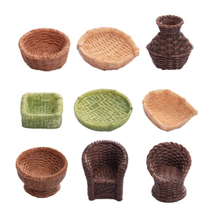 Juego de cestas miniatura de resina con verduras y silla para decoración del hogar - Product Image 5