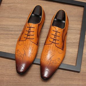 Chaussures pour hommes 2026 haut de gamme en cuir de vachette multicouche, à bout carré, légères, antidérapantes, respirantes, de haute qualité, grande taille, à lacets - Product Image 4