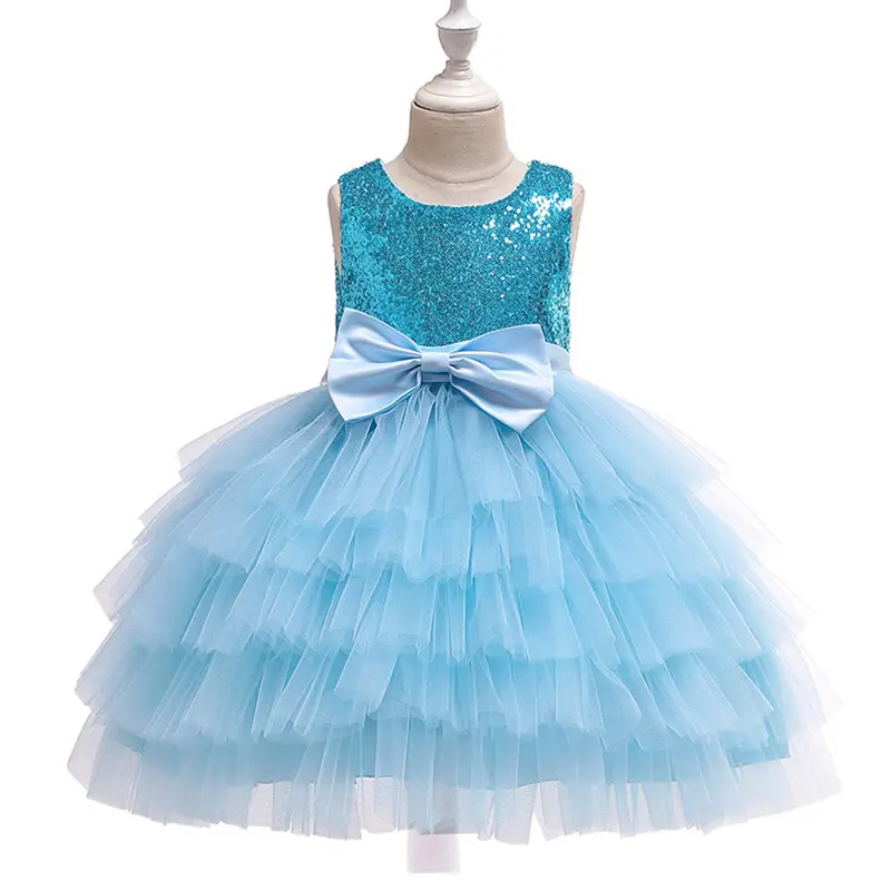 Wholesale Tutu Dress Lace Tulle Sequin Pageant Wedding Puffy Bow Girls Party Dresses