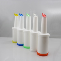 Bouteille de jus de bar en plastique PP coloré de grande capacité 0,5 L 1L 2L 2,5 L Bouteille de jus de stockage jetable avec bec verseur
