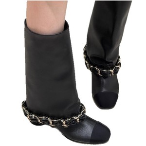 Bottes pliables style tweed pour femme 2026, nouveau design européen et américain, talon haut et épais, polyvalentes, hauteur genou, mi-mollet, cheville - Product Image 5