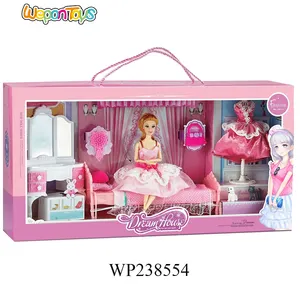 high-end sweet doll bedroom beauty doll play set plastic girls doll for sale