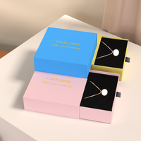 Boîte à bijoux en papier avec tiroir coulissant, personnalisable avec logo, pour boucles d'oreilles, colliers et bagues, vente en gros
