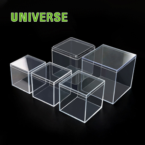 UNIVERSE personalized small clear wedding acrylic candy bin favor cube box display acrylic candy box with lids