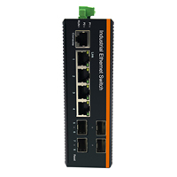 Switch industriel géré Gigabit de couche 3 à 8 ports, 4 ports fibre SFP + 4 ports Ethernet RJ45, double alimentation DC12-57V, -40~85°C ° C
