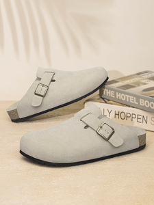 Người đàn ông của phụ nữ Mùa Hè Da Bò da lộn Slide chính hãng Da lót mềm đế dép chống trượt đóng ngón chân thoáng khí thoải mái - Product Image 6