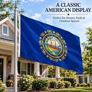 Drapeau de l'État du New Hampshire des États-Unis de haute qualité, 3x5 pieds, brodé et cousu, en toile de nylon 210D robuste avec œillets en laiton - Product Image 5