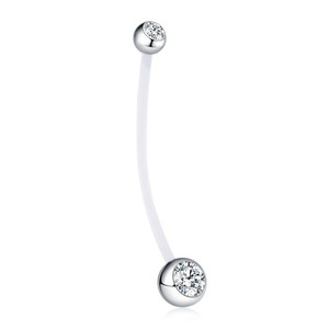 Élégant Maternité <span class=keywords><strong>Nombril</strong></span> Anneau Long Doux Acrylique Double Perceuse Corps <span class=keywords><strong>Piercing</strong></span> Bijoux pour Tous Les Jours Partie Porter ou Mariages - Product Image 2