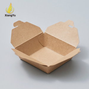 Boîte alimentaire pliable en papier kraft personnalisable de 8x6x2,5 pouces, emballage jetable écologique pour la vente à emporter et la restauration - Product Image 1