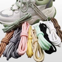 Lacets ronds Olian en polyester, couleur unie, lacets classiques pour chaussures, corde de 5 mm d'épaisseur pour baskets