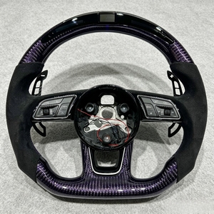 Volant sport en fibre de carbone à fond plat, compatible avec <span class=keywords><strong>Audi</strong></span> A3, A4L, A5, A6L, A7, Q5, Q7, <span class=keywords><strong>TT</strong></span>, R8 (modèles anciens et nouveaux), <span class=keywords><strong>Audi</strong></span> A6 C7 - Product Image 1