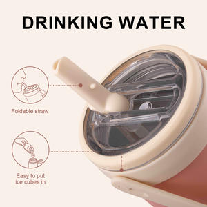 Vaso Térmico OEM de 40 oz con Asa y Pajita Plegable, Taza Aislada al Vacío de Acero 18/8, Antiderrames <span class=keywords><strong>para</strong></span> Viajes, Coche y Oficina - Product Image 3