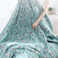 Nouvelle couverture de lit en gaze de coton pur tissée à rayures, style vintage japonais, avec dentelle florale, écologique, pour toutes les saisons, également utilisable comme serviette de climatisation