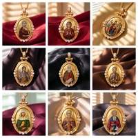 Collier pendentif artisanal en émail Saint Patrick, style byzantin, pour articles religieux, vente en gros