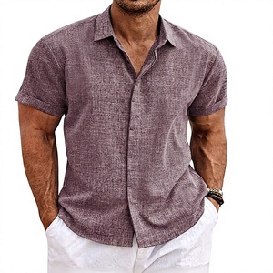 Men's 100% French Linen Breathable Quick Dry Eco-Friendly Casual <b>Shirts</b> Short Sleeve Button <b>Shirt</b> Beach Summer Vacation Fashion - Product Image 5
