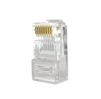 Connecteur RJ45 Cat5 Cat5e UTP à passage direct 1u Connecteur Ethernet RJ45 doré 23awg 24awg Prise